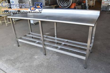 Mesa de ao inox 700 mm x 2000 mm Euro Formas